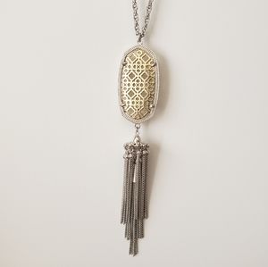 Kendra Scott Rayne Necklace Silver Gold Tassel